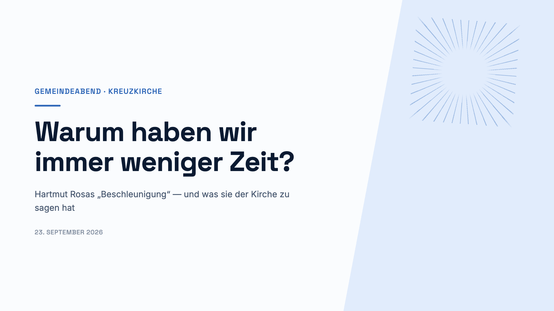 Warum haben wir immer weniger Zeit?